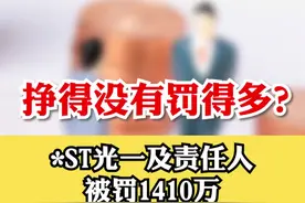 挣得没有罚得多？*ST光一及责任人被罚1410万 #财经 #上市公司视频封面