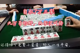 自杠七万三家，九万搞得两家沒叫😄#麻将技巧 #麻将治百病