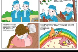 梁祝，祝英台与梁山伯四宫格漫画连环画，民间故事，绘画视频封面