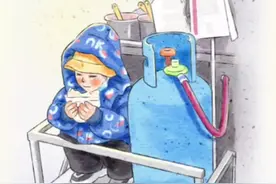 客人：你这东西会不会不干净老板：你看我儿子 3岁萌宝陪老爸出摊，你忙你的，我就认真干饭就行，不会打扰你#萌娃 #画一个故事 #爸爸带娃 #可爱 #治愈系插画视频封面