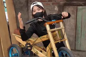 木制自行车 难以置信！一个女孩用废弃木材打造了一辆独一无二的木制自行车！#手工制作 #手工艺人 #高手在民间#制作过程