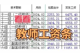 不同职称的教师工资，来给大家分享一下 #教师工资 #教师工资条