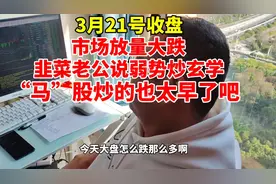 市场放量大跌，韭菜老公说弱市炒玄学，“马”股炒的也太早了吧！视频封面