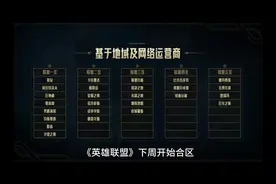 《英雄联盟》下周开始合区，先在男爵领域和教育网大区测试视频封面