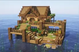 如何建造一个简单的海上生存木屋| Minecraft教程#我的世界