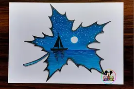 #儿童画 #彩铅 #树叶画视频封面