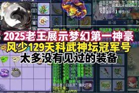 2025老王展示梦幻第一神豪风少129天科武神坛冠军号