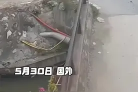 2 轮车冲入河中，但是有一人身手矫健视频封面