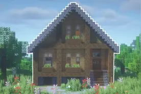 《我的世界》：如何建造双人生存木屋（教程+内饰）#我的世界