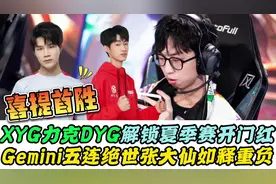 XYG力克DYG！Gemini“五连绝世”封神，张大仙：这赛季压力很大
