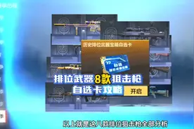 排位武器自选卡攻略，8款狙击枪实战分析。#看看cfm怎么个事