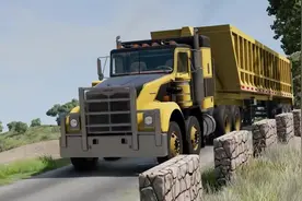 各种大卡车路过减速带#大卡车大货车视频大全 #车祸模拟器