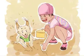 狗子挖沙挖到原地起飞，开心的像扎着双马尾的老太太#画一个故事 #治愈系 #被小狗治愈的一万个瞬间 #狗狗视频封面