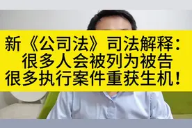 新《公司法》司法解释的公布，很多人将来会被列为被告视频封面