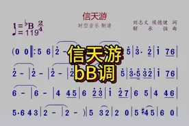 信天游 动态谱 bB调 #信天游 #动态曲谱 #唱谱 #乐器演奏 #伴奏