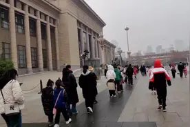 河北省博物院：《盛世修典》观展人群拍成长龙，喜迎龙年春节到来