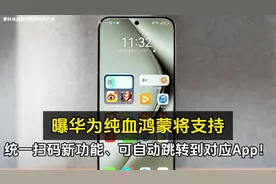 曝华为纯血鸿蒙将支持统一扫码新功能、可自动跳转到对应App！视频封面