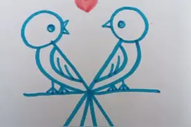 跟我这样画小鸟，一下子出来两只，太有趣了#简笔画 #一起学画画 #画画 #启蒙早教