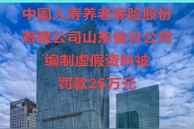 中国人寿养老保险股份有限公司山东省分公司因 编制虚假资料被罚款25万元 许大伟(时任中国人寿养老保险股份有限公司山东省分公司副总经理) 因编制虚假资料被警告并罚款5万元视频封面