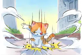 黑喵：那天，我看见一道黄白色的闪光从天而降 #猫咪 #记录猫咪日常 #漫画 （素材来自@一只猫）