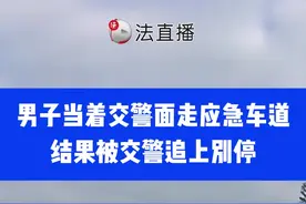 男子当着交警面走应急车道，结果被交警追上别停⑪#意不意外 #安全出行 #你怎么看视频封面