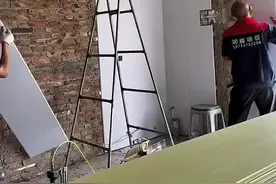 #竹木纤维集成墙板 #碳晶板墙面装饰 #施工现场实拍