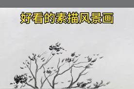 素描风景 #海豚知道 好看的风景画，这样画是不是很简单#美术生#零基础学画画#绘画#才艺视频封面