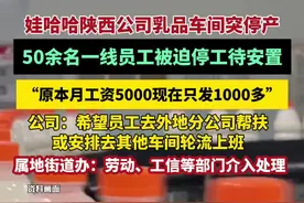 娃哈哈陕西公司乳品车间突停产，员工被迫停工待安置，多部门介入协调处理（华商报大风新闻）