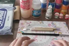 石塑粘土猪猪教程，去年的视频#手工diy #粘土 #小物件