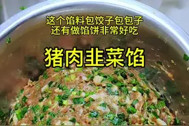 猪肉韭菜馅这样调，鲜嫩多汁，比饺子馆还好吃 #我的厨房日记 #跟着抖音做美食 #饺子馅 #包子馅 #猪肉馅