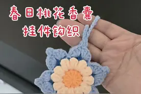 春日桃花香囊挂件钩织，钩织方法超级简单，适合新手姐妹一起来完成#手工 #手工diy #钩织教程 #教程 #车饰