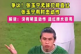 国安张玉宁无球情况下被直红罚下！ 解说：没有明显动作这样造红牌太容易！#足球 #体育 #新今体育视频封面