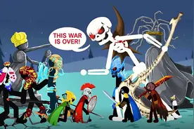 火柴人战争遗产：狮鹫大帝黄金射手合体，三秒KO最强银角大王！