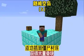 随机空岛（5）:成功抓到僵尸村民，获得大量骨块#我的世界