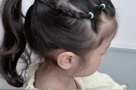 刘海长了不想剪，那就这样扎吧！#儿童编发 #上学发型 #手残党也能学会的发型#马尾 #无刘海发型