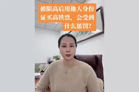 被限高后用他人身份证买高铁票，会受到什么惩罚？ 动车的一等座也买不了 护照出行的在核验车票环节也可能被发现#限高#春运#高铁票#法律咨询视频封面
