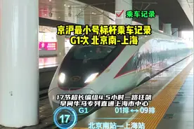 最小号高铁：京沪早间标杆车G1全程乘车记录（北京南-上海）