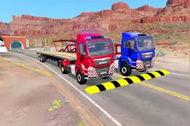 #撞车破坏模拟游戏 #大卡车大货车视频大全 #儿童汽车动画