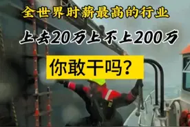上去20万，上不上是200万，你敢干吗？ 世界上时薪最高也是最危险的工作，号称“上去就是20万，上不上就是200万”，这就是引水员，你敢试试吗？#惊险刺激 #航海 #带你去看海 #抖音看世界 #不一样的感觉