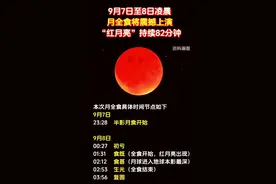 今年，我国境内唯一一次全程肉眼可见的月全食，将在 2025年9月8日凌晨上演。三年等一回，千万不要错过!#血月来了#2025年月全食时间#预计在9月7日-8日出现可以欣赏1小时左右红月亮千万不要错过#天文奇观 #宇宙未解之谜