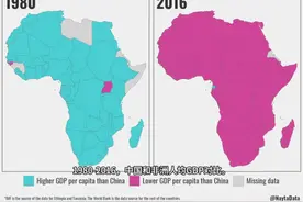 1980-2016，中国和非洲人均GDP对比 在1980年的地图中视频封面