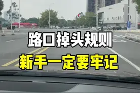 路口掉头规则，新手一定要牢记。#路口掉头规则 #带你懂车 #新手上路 #每天一个用车知识 #汽车知识 @抖音汽车