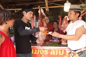 还有谁！？泰国猛人生牛肉现切现吃视频封面