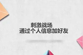 刺激战场通过个人信息加好友