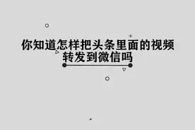 你知道头条视频怎么转发到微信吗，其实方法很简单
