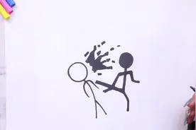 火柴人怎么画打架教程