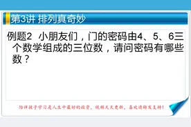 一年级奥数，门的密码由456三个数学组成，请问密码是有哪些？