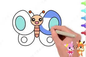 儿童卡通简笔画教程，1分钟轻松教孩子画出简单漂亮的大蝴蝶！视频封面