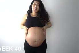 孕妇妈妈记录0到40周的肚子的变化