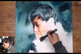 画笔：艺术家笔下的水彩男中年头像（绘画教学）视频封面